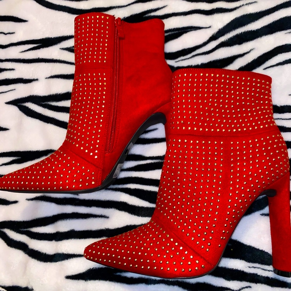 BRAND NEW SEXY RED GOLDSTONE ANKLE BOOTS